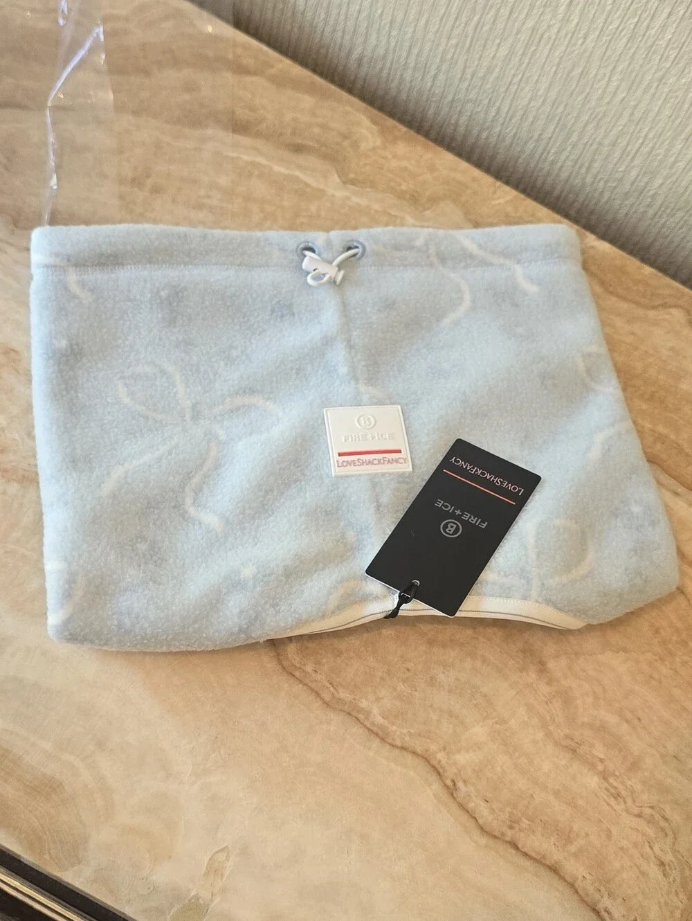 Bogner Loveshackfancy Arian3 Fleece Gaiter Neck warmer Loveshackfancy Scarf Blue